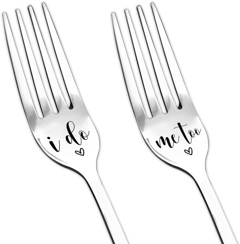 Bride and Groom Fork Set for Bridal Shower Gifts