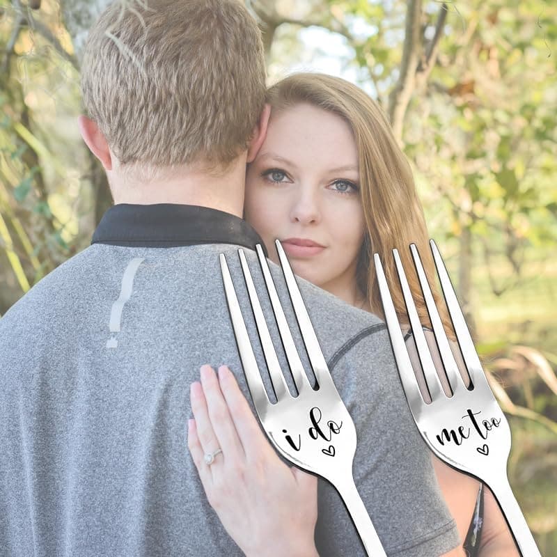 Bride and Groom Fork Set for Bridal Shower Gifts
