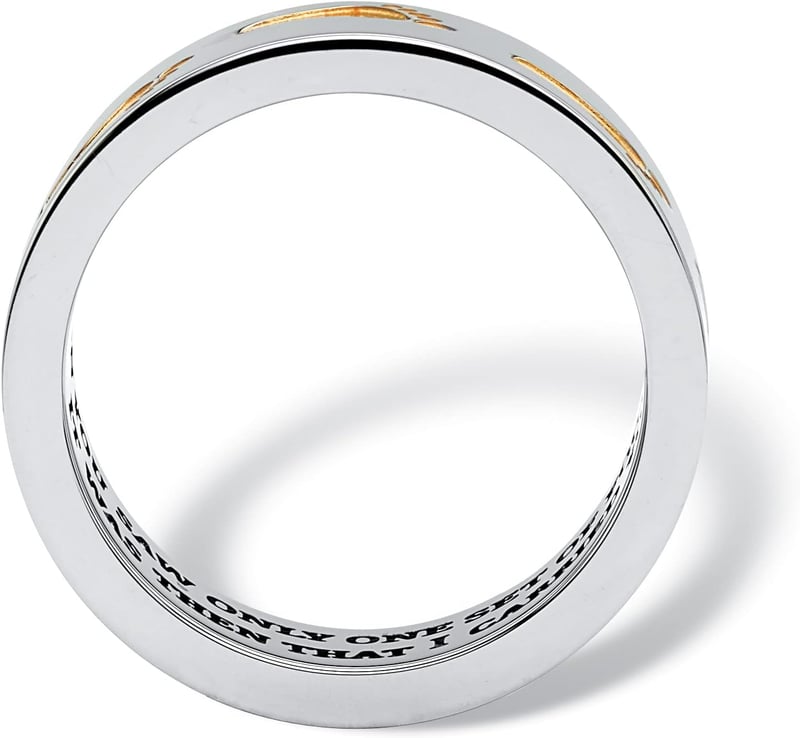 Two-Tone Footprints in the Sand Ring - Gold Ion-Plated, Sizes 6-14