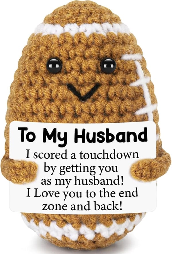 Handmade Crochet Football Doll - Birthday Gift for Husband