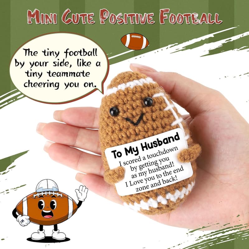 Handmade Crochet Football Doll - Birthday Gift for Husband