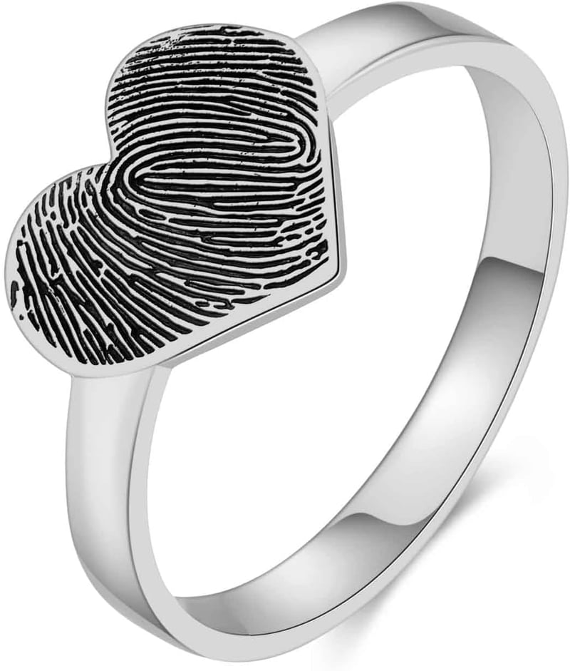 Personalized Memorial Fingerprint Ring for Mother's Day