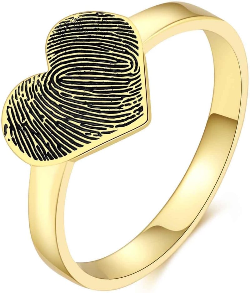 Personalized Memorial Fingerprint Ring for Mother's Day