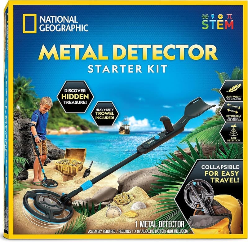 Kids Metal Detector Kit with Waterproof Coil & Trowel