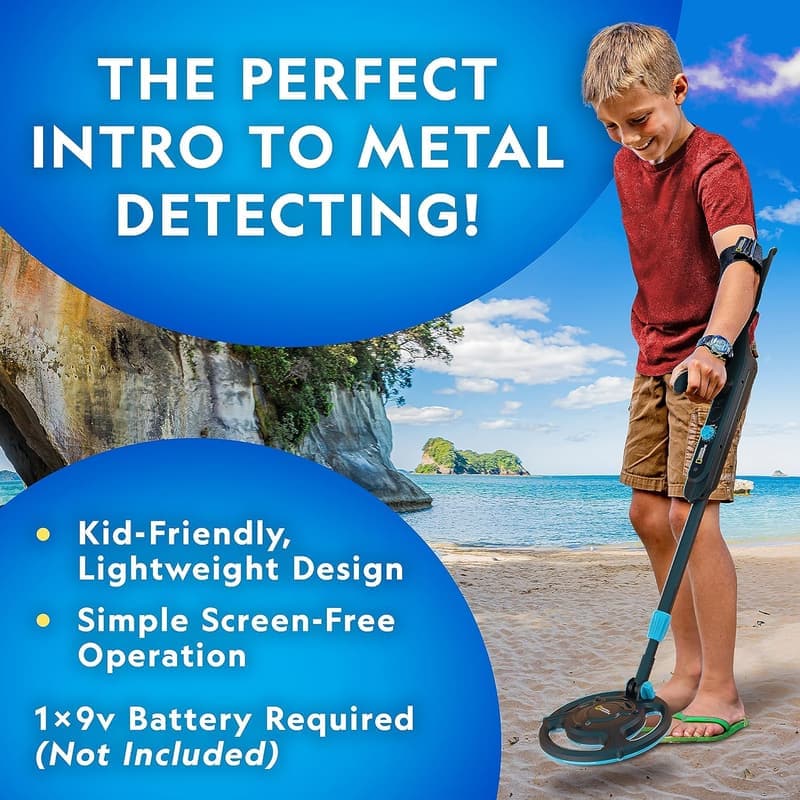 Kids Metal Detector Kit with Waterproof Coil & Trowel