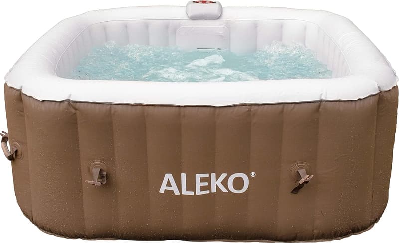 Inflatable Hot Tub Spa for 4 with Jetted Bubbles & Cover