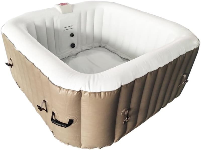 Inflatable Hot Tub Spa for 4 with Jetted Bubbles & Cover