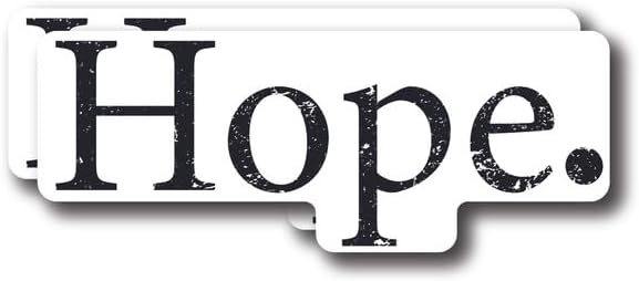 Hope Sticker - Minimalist Inspirational Vinyl Bumper Stickers 2-Pack