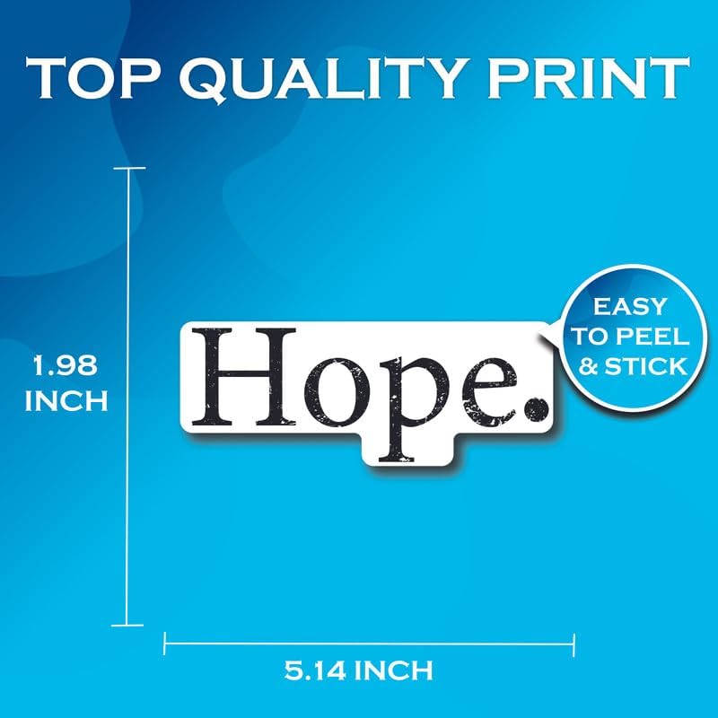 Hope Sticker - Minimalist Inspirational Vinyl Bumper Stickers 2-Pack