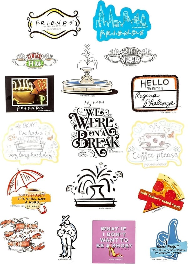 Friends Vinyl Sticker Pack - 50 Unique, Waterproof Designs