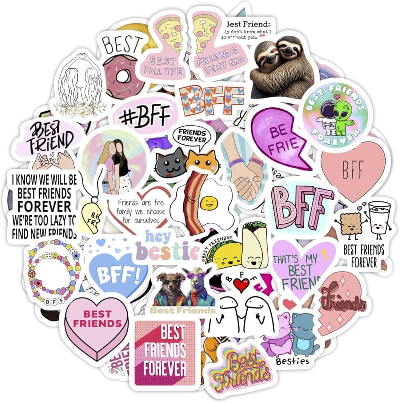 Friendship Stickers - 100PCS Decals for Water Bottles & Scrapbooks