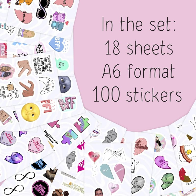 Friendship Stickers - 100PCS Decals for Water Bottles & Scrapbooks