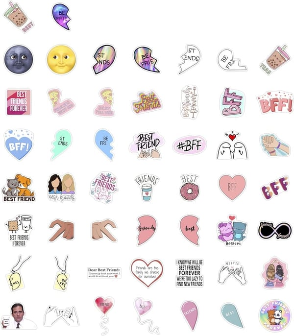 Friendship Stickers - 100PCS Decals for Water Bottles & Scrapbooks