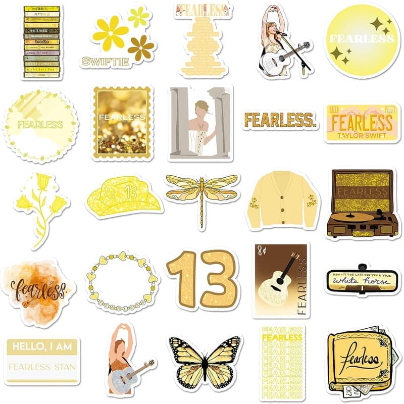 Vintage Country Music Waterproof Stickers Set - 50 Durable Vinyl Designs
