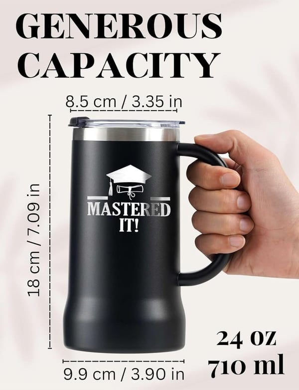 Master Graduation 2025 Stainless Steel Beer Mug for Him