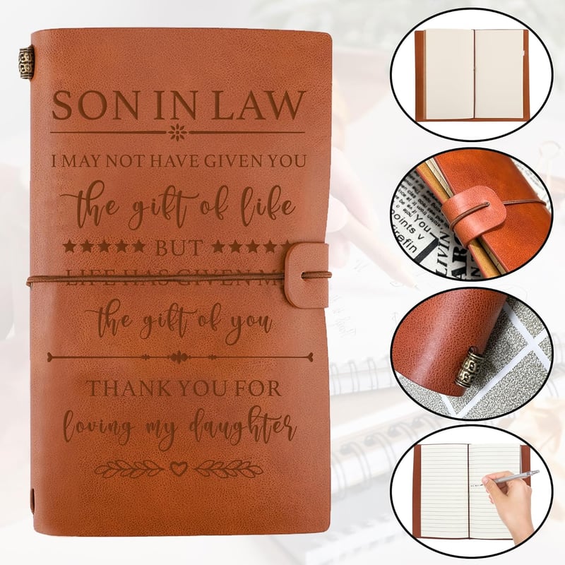 Christmas Leather Journal Gift for Son-in-Law