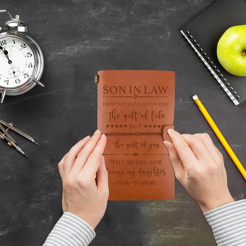 Christmas Leather Journal Gift for Son-in-Law