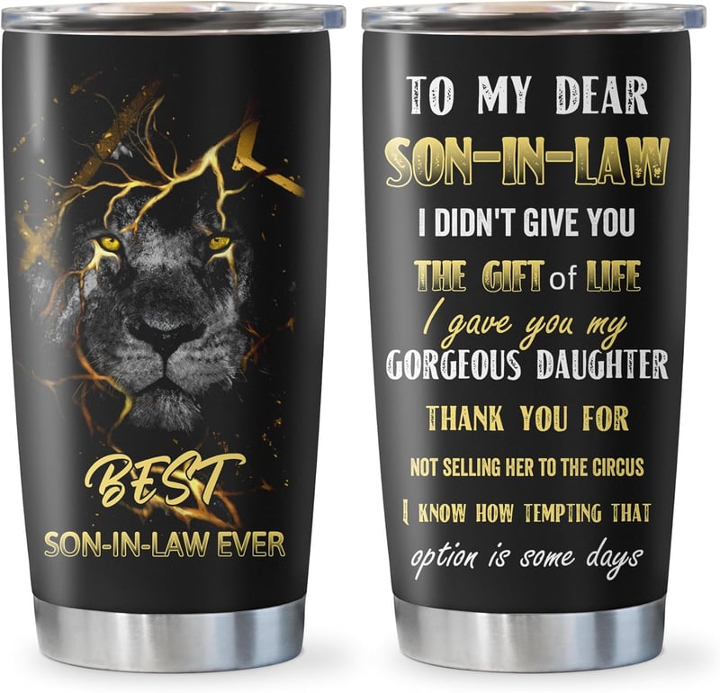 Son-in-Law Wedding Gift 20oz Tumbler from Mother-in-Law