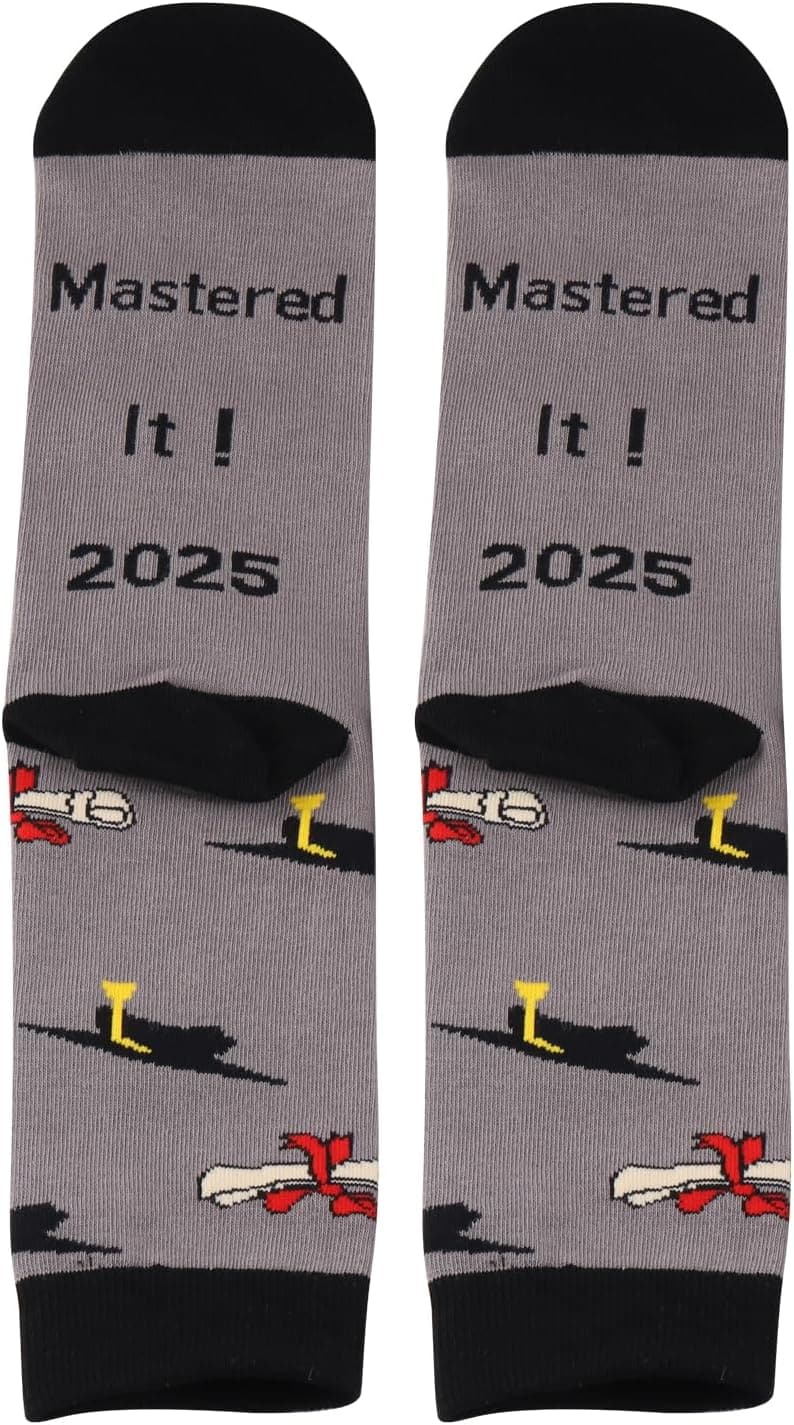 2025 Graduation Gift Socks - Master's Degree Crew Socks
