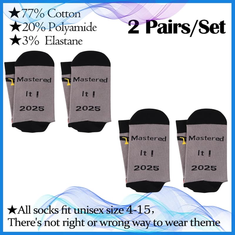 2025 Graduation Gift Socks - Master's Degree Crew Socks