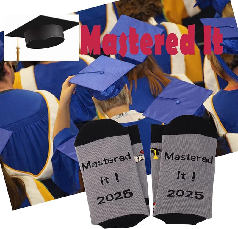 2025 Graduation Gift Socks - Master's Degree Crew Socks