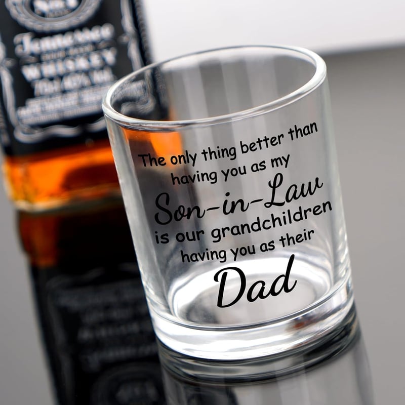 Father's Day Gift: Funny 10 oz Old Fashioned Glass for Son-in-Law
