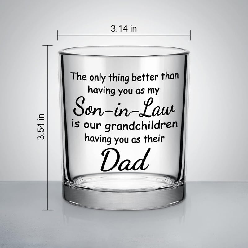 Father's Day Gift: Funny 10 oz Old Fashioned Glass for Son-in-Law