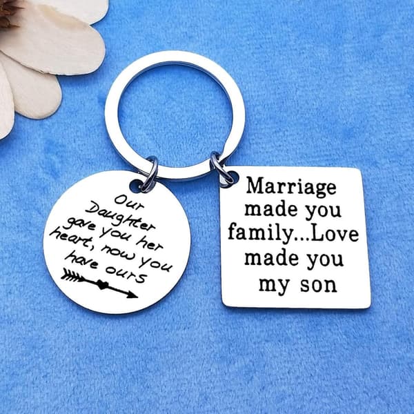 Son-in-Law Keychain – Appreciation Gift for Wedding or Birthday