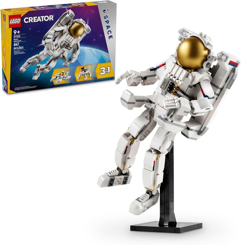 3-in-1 Space Building Set for Kids: Astronaut, Dog & Jet