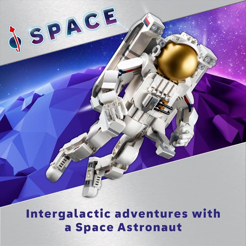 3-in-1 Space Building Set for Kids: Astronaut, Dog & Jet