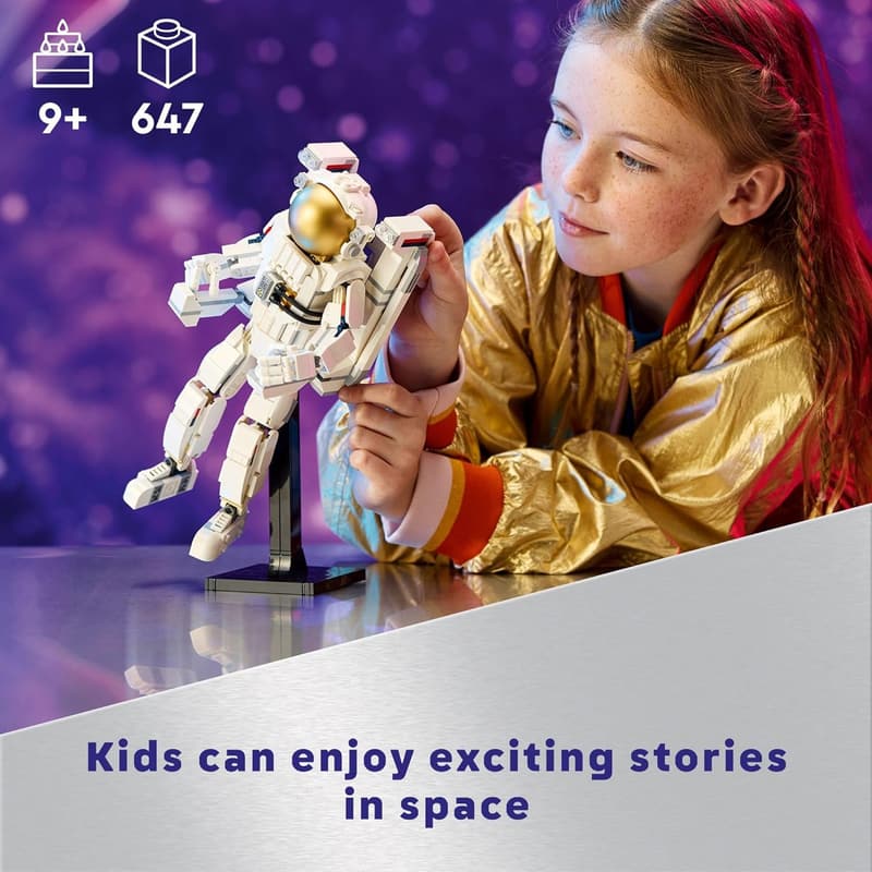 3-in-1 Space Building Set for Kids: Astronaut, Dog & Jet