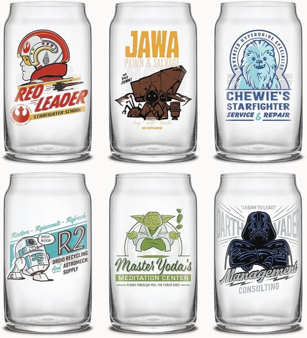 Star Wars Retro Drinkware Set - 6 Vintage Tumblers with Straws