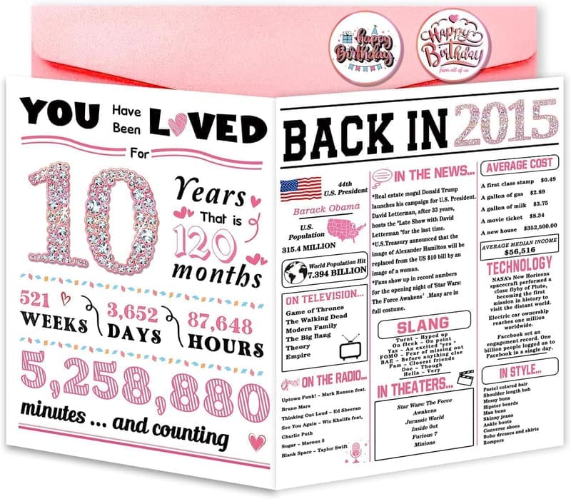 Funny 10th Birthday Card for Girls - Perfect Gift for Daughter