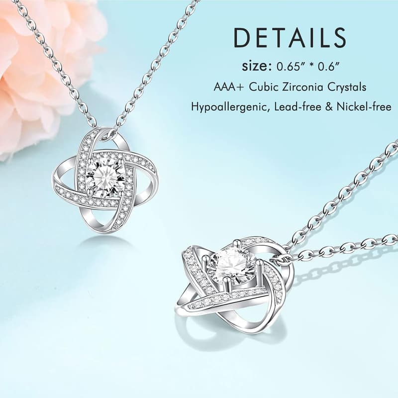 Silver Love Knot Necklace for Women - Perfect Gift for Any Occasion