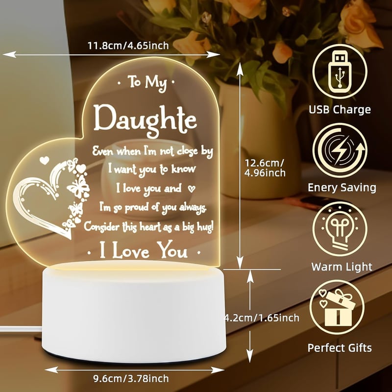 Mother's Day Acrylic LED Night Light for Daughter