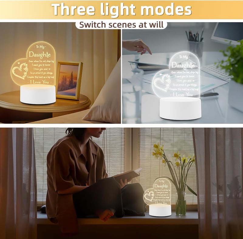 Mother's Day Acrylic LED Night Light for Daughter