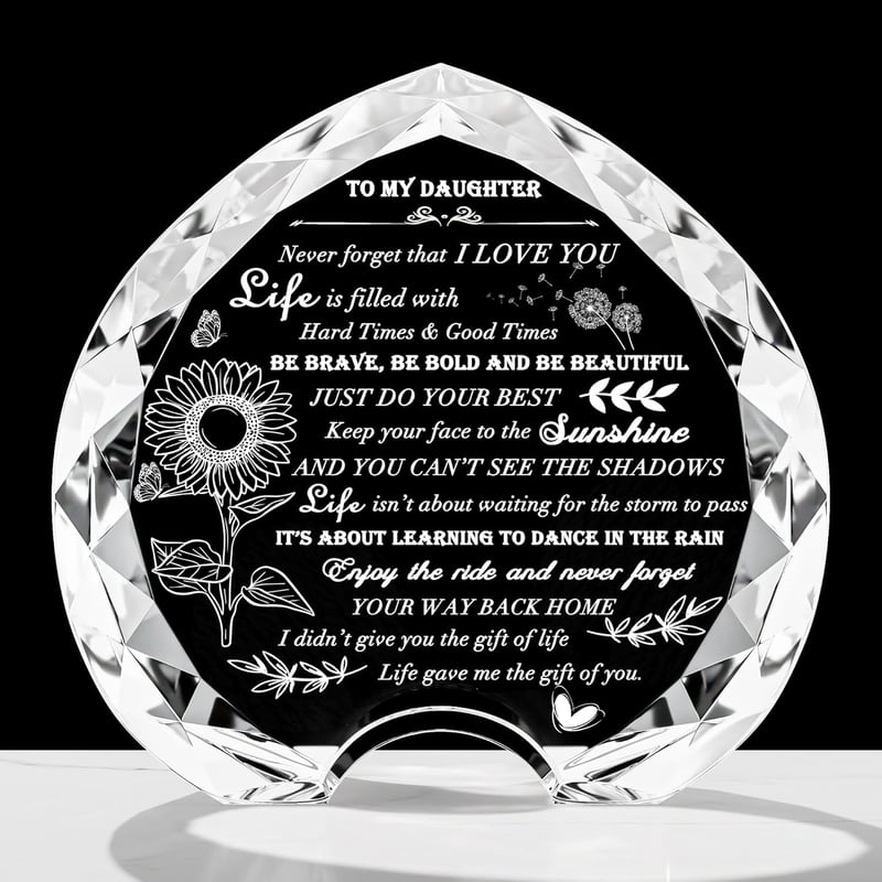 Personalized Crystal Heart Gift for Daughter's Graduation