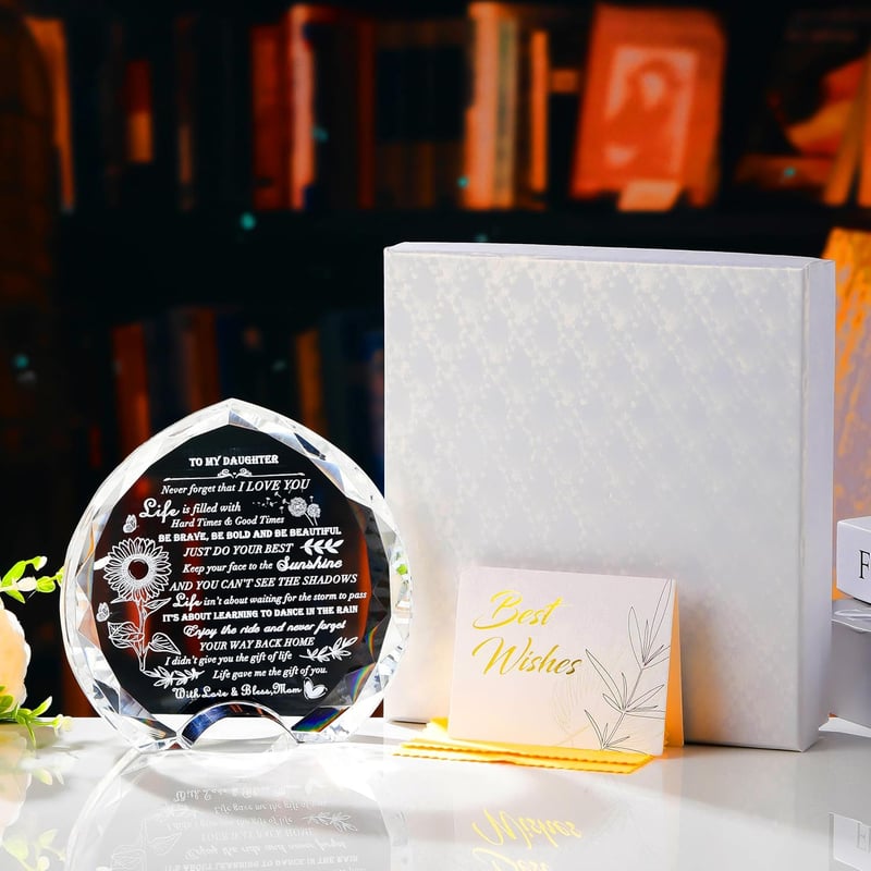 Personalized Crystal Heart Gift for Daughter's Graduation