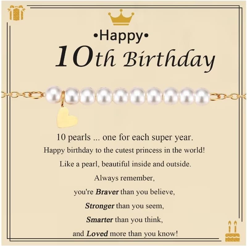 Birthday Pearl Bracelets for Girls Ages 8-13