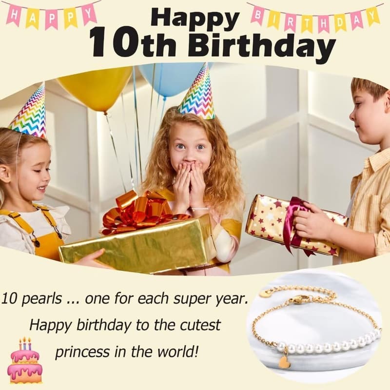 Birthday Pearl Bracelets for Girls Ages 8-13