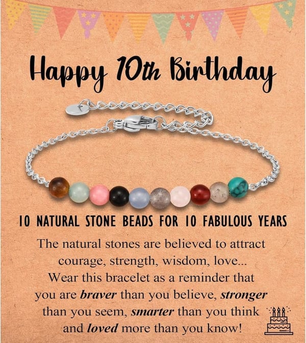 6th-21st Birthday Tiny Natural Stones Bracelet for Girls