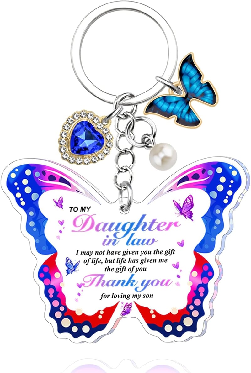 Inspirational Purple Butterfly Keychain for Women