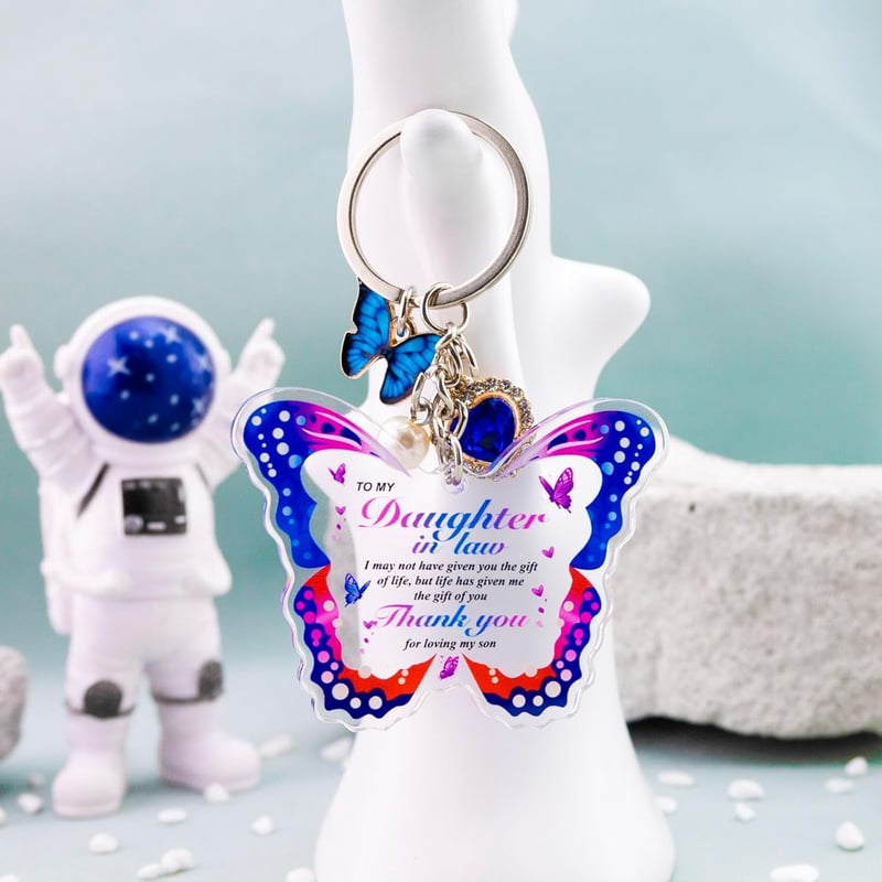 Inspirational Purple Butterfly Keychain for Women