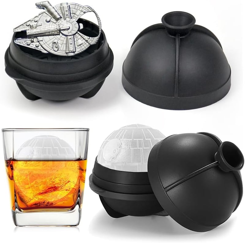 Star Wars Death Star Ice Cube Mold & Millennium Falcon Opener