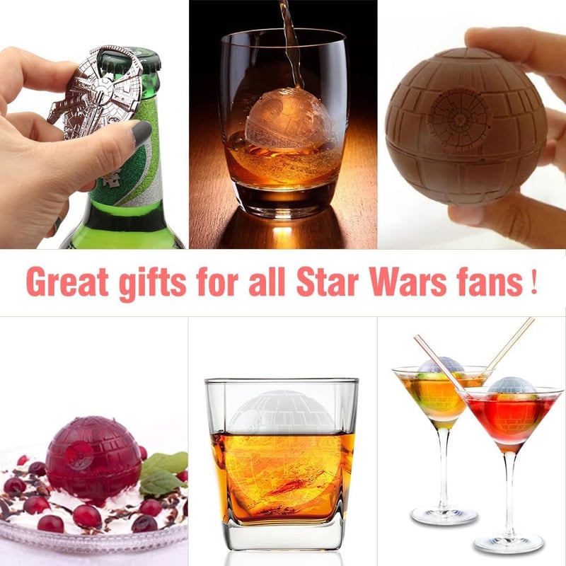 Star Wars Death Star Ice Cube Mold & Millennium Falcon Opener