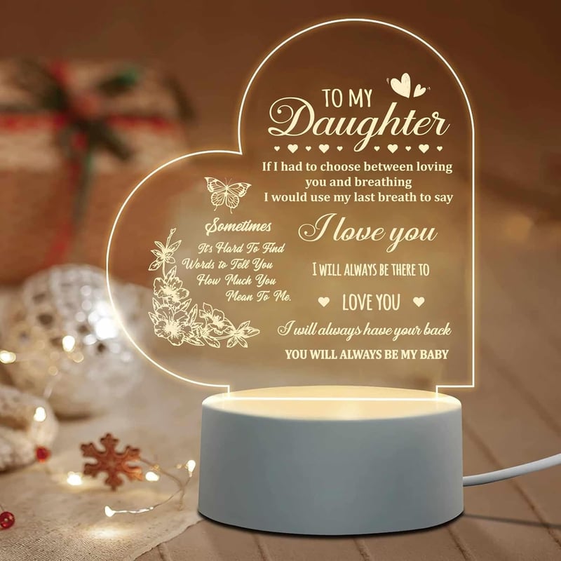 Personalized Acrylic Night Light for Daughter's Birthday