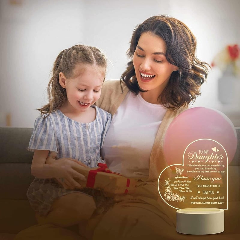 Personalized Acrylic Night Light for Daughter's Birthday