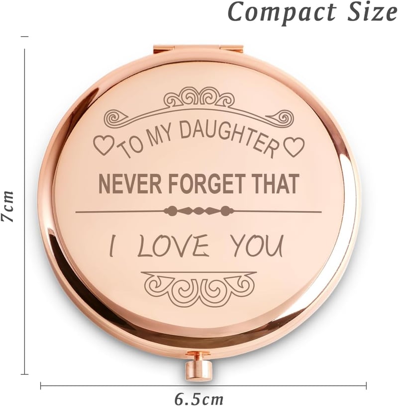 Engraved Compact Mirror - Sentimental Gift for Daughter