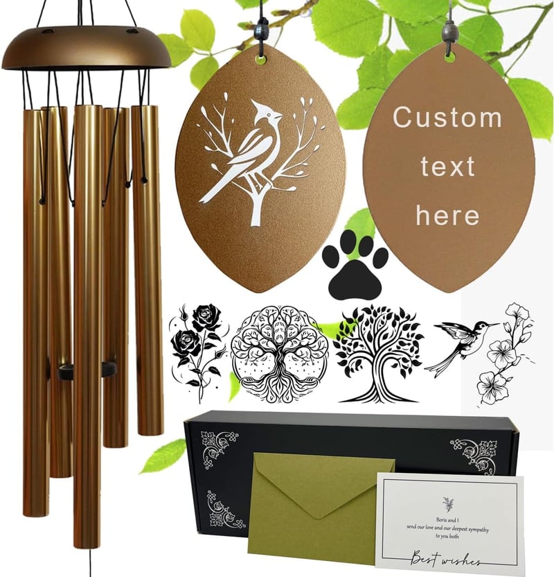 Personalized Tree of Life Wind Chimes - Custom Engraved Gift