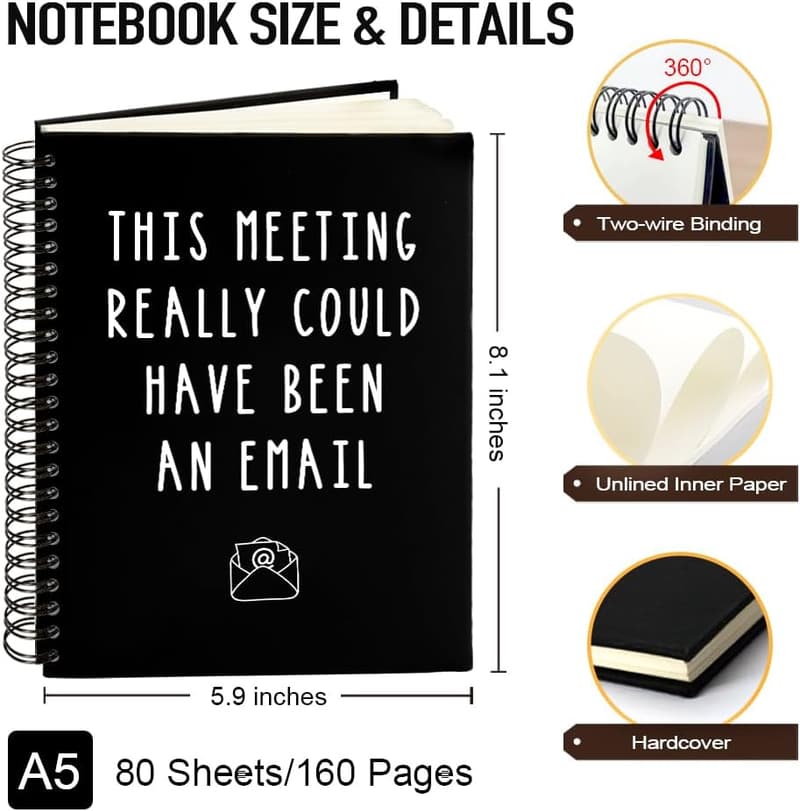 Funny Coworker Gift: Blank Hardcover Spiral Notebook